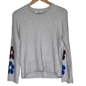 Madewell Belmore Floral Sleeve Size XS Coziest Textured Yarn Sweater